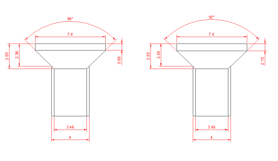 沉头，头厚问题?
