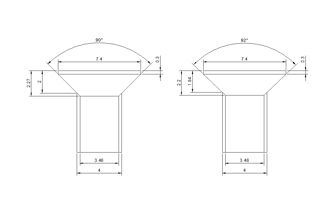 沉头，头厚问题?